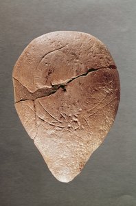 Lampe dekoreret med en stenbuk, fra Dordogne, ca. 12000 f.Kr
